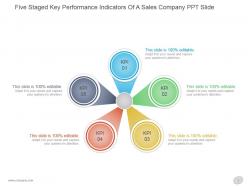 Five staged key performance indicators of a sales company ppt slide