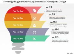 Five staged light bulb for application flat powerpoint design