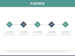 Five staged linear chart for business agenda powerpoint slides