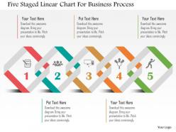 Five staged linear chart for business process flat powerpoint design