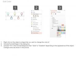Five staged linear timeline for sales target powerpoint slides