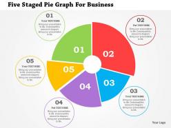 Five staged pie graph for business flat powerpoint design