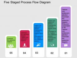 Five staged process flow diagram flat powerpoint design