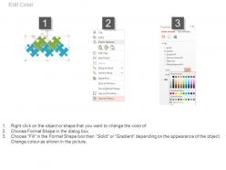 Five staged puzzles for solutions development powerpoint slides