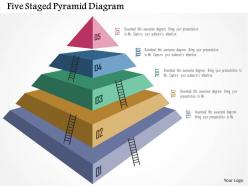 Five staged pyramid diagram flat powerpoint design