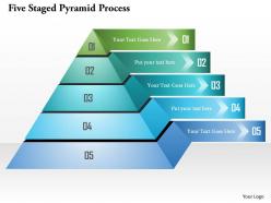Five staged pyramid process powerpoint templates