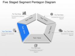 Five staged segment pentagon diagram powerpoint template slide