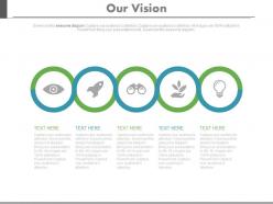 Five staged sequential chart with business vision powerpoint slides