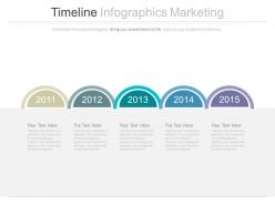 Five staged sequential timeline for marketing powerpoint slides