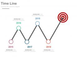 Five Staged Sequential Timeline For Target Achievement Powerpoint Slides