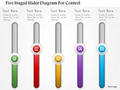 Five Staged Slider Diagram For Control Powerpoint Template