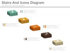 Five staged stair and icons diagram powerpoint slides