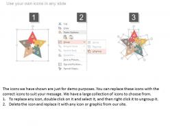 Five staged star diagram for our services flat powerpoint design