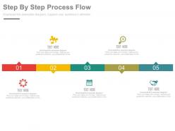 Five staged step by step process flow diagram flat powerpoint design