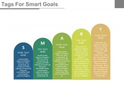 Five Staged Tags For Smart Goals Flat Powerpoint Design