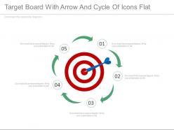 Five staged target board and arrow cycle powerpoint slides