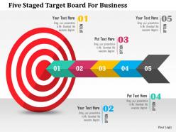 Five staged target board for business flat powerpoint design