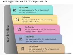 Five staged text box for data reprsentation powerpoint template