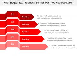 Five staged text business banner for text representation