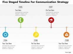 Five Staged Timeline For Communication Strategy Flat Powerpoint Design