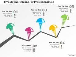 Five staged timeline for professional use flat powerpoint design