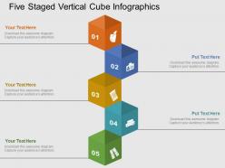 Five Staged Vertical Cube Infographics Flat Powerpoint Design
