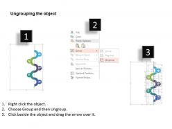 Five staged zigzag path timeline diagram flat powerpoint design