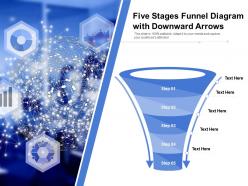 Five stages funnel diagram with downward arrows