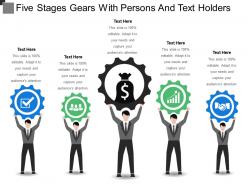 Five stages gears with persons and text holders