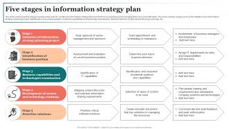 Five Stages In Information Strategy Plan