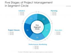 Five stages of project management in segment circle