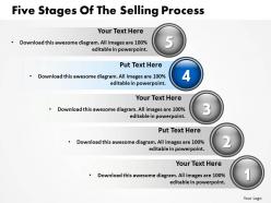 Five stages of the selling process powerpoint templates ppt presentation slides 812