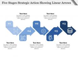 Five stages strategic action showing linear arrows