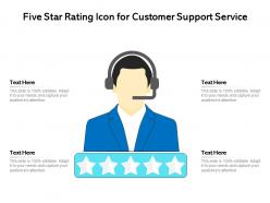 Five star rating icon for customer support service