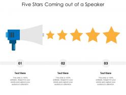 Five stars coming out of a speaker
