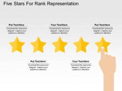 Five stars for rank representation flat powerpoint design