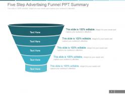 Five step advertising funnel ppt summary