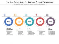 Five step arrow circle for business process management