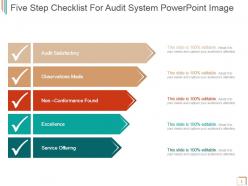 Five step checklist for audit system powerpoint image