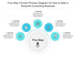 Five step circular process diagram for how to start a nonprofit consulting business infographic template