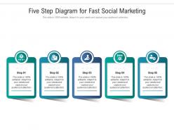 Five step diagram for fast social marketing infographic template