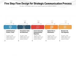 Five step flow design for strategic communication process