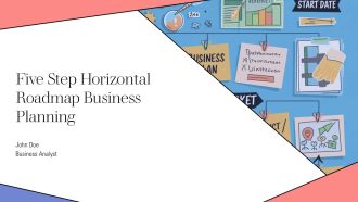 Five Step Horizontal Roadmap Business Planning PPT Template AT