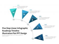 Five Step Linear Infographic Roadmap Illustration Flat Ppt Design Timeline Powerpoint Template