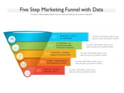 Five step marketing funnel with data