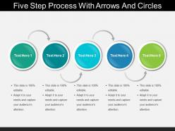 Five step process with arrows and circles