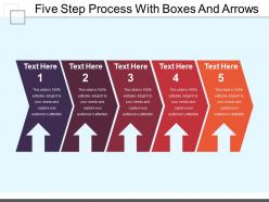 Five step process with boxes and arrows
