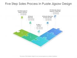 Five step sales process in puzzle jigsaw design