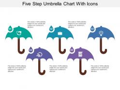 Five step umbrella chart with icons