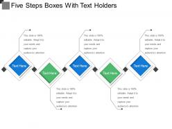 Five steps boxes with text holders